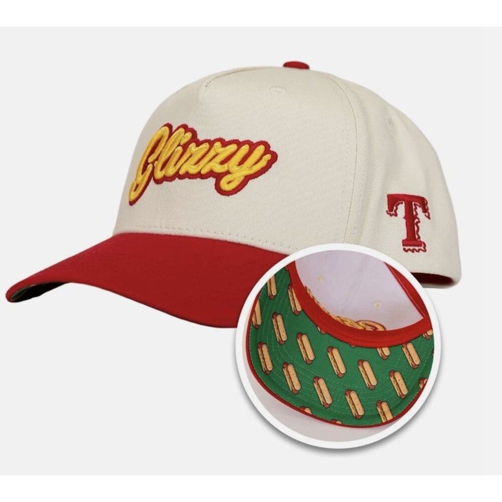 Melonwear Glizzy Texas Rangers Style Hat Cap MLB Baseball Hot Dog Underbrim
